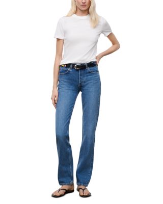 Teddy Mid-Rise Straight Jeans in Vintage Wash