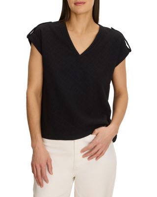 Lace Knit Cap Sleeve Tee