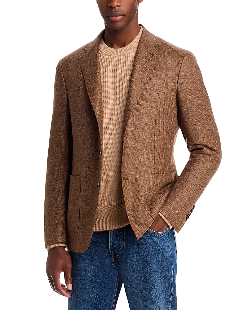 Canali Kei Wool & Silk Twill Unstructured Trim Fit Sport Coat