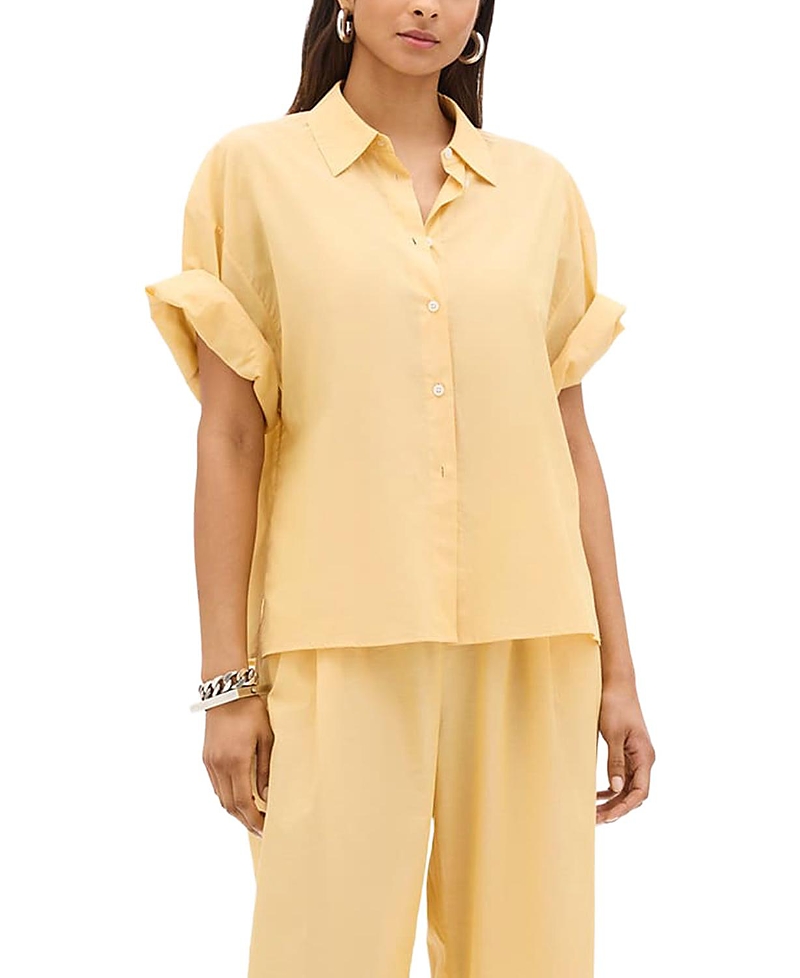 Another Tomorrow Voile Short Sleeve Shirt