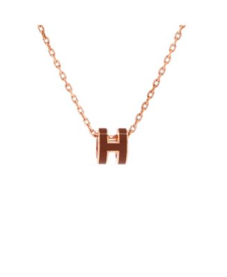  Mini Pop H Pendant Chain Necklace Metal and Enamel, 16