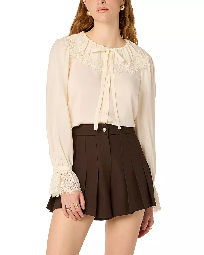 Astr the Label Emberly Lace Trim Blouse