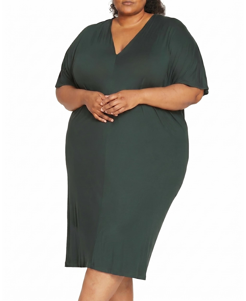 Universal Standard Women's Plus Teresa Liquid Jersey V-Neck Dress