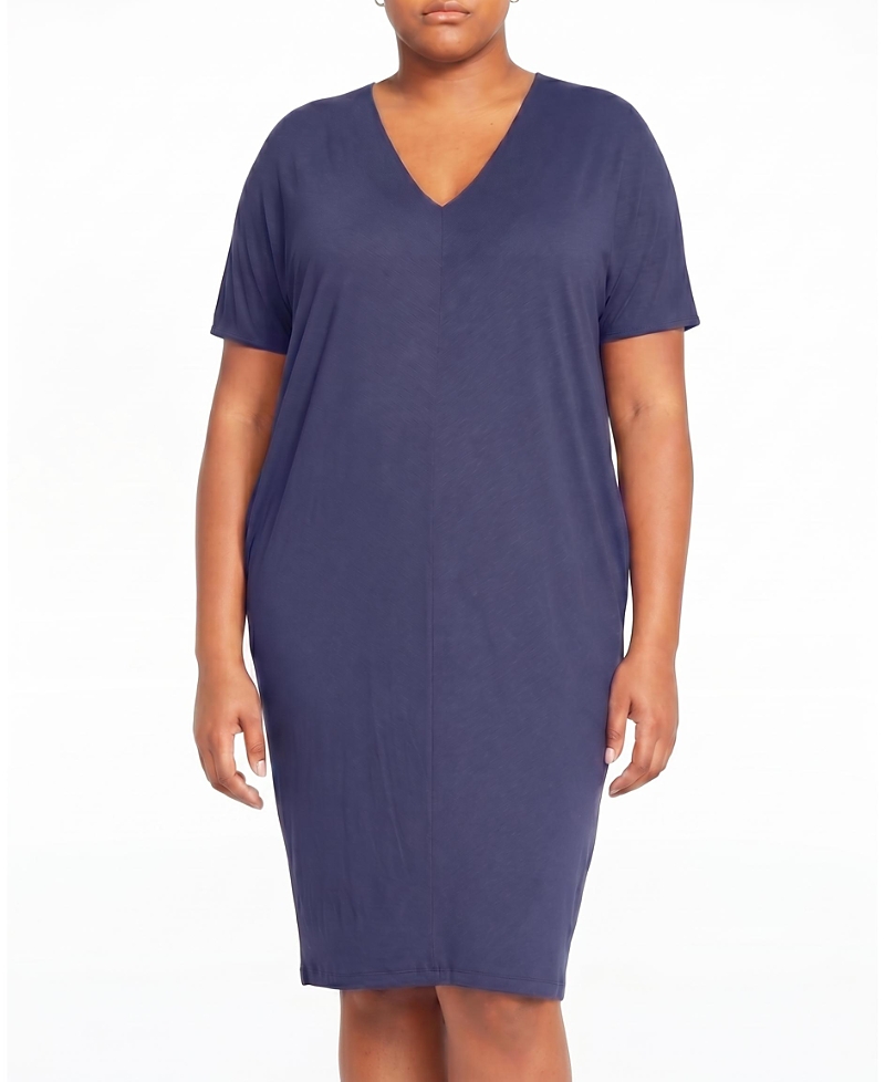 Universal Standard Women's Plus Teresa Liquid Jersey V-Neck Dress