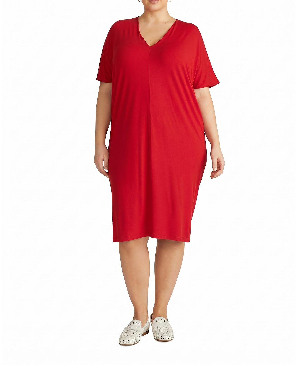 Universal Standard Women's Plus Teresa Liquid Jersey V-Neck Dress