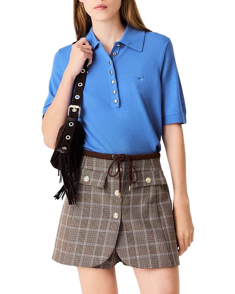 Maje Prince of Wales Check Layered Suit Shorts