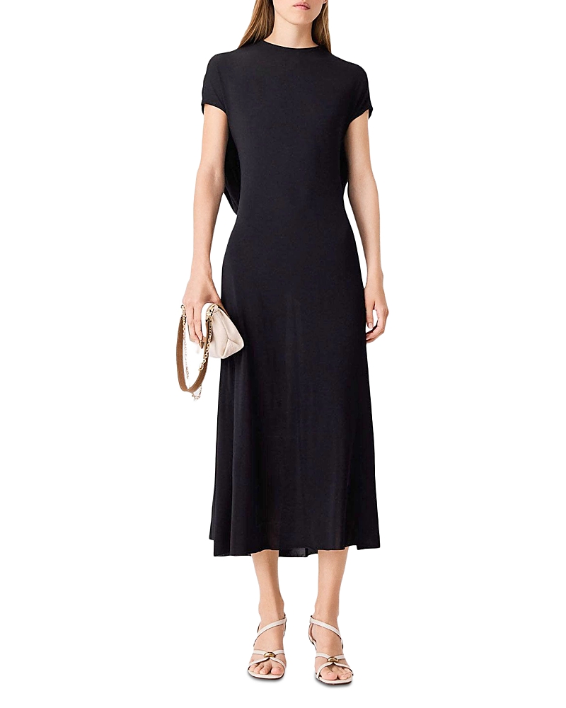 Maje Cowl Back Midi Dress