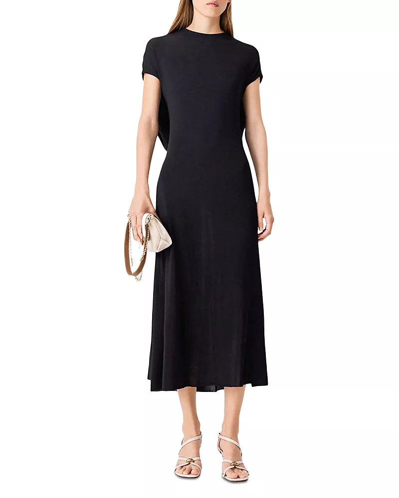 Maje Cowl Back Midi Dress