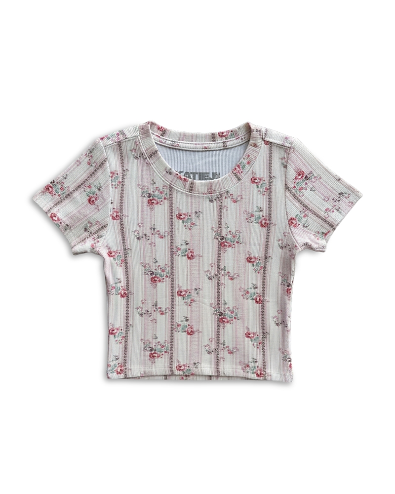KatieJnyc Girls' Livi Ribbed Tee - Big Kid