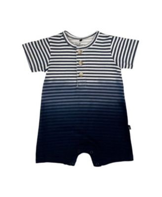 Boys' Short Sleeve Gradient Stripes Organic Cotton Romper - Baby