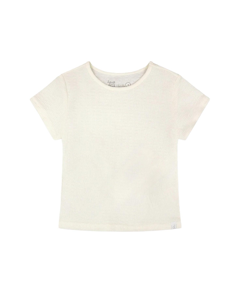 Deux par Deux Girls' Relaxed Straight Fit Crinkle Jersey Short Sleeve T-Shirt - Little Kid