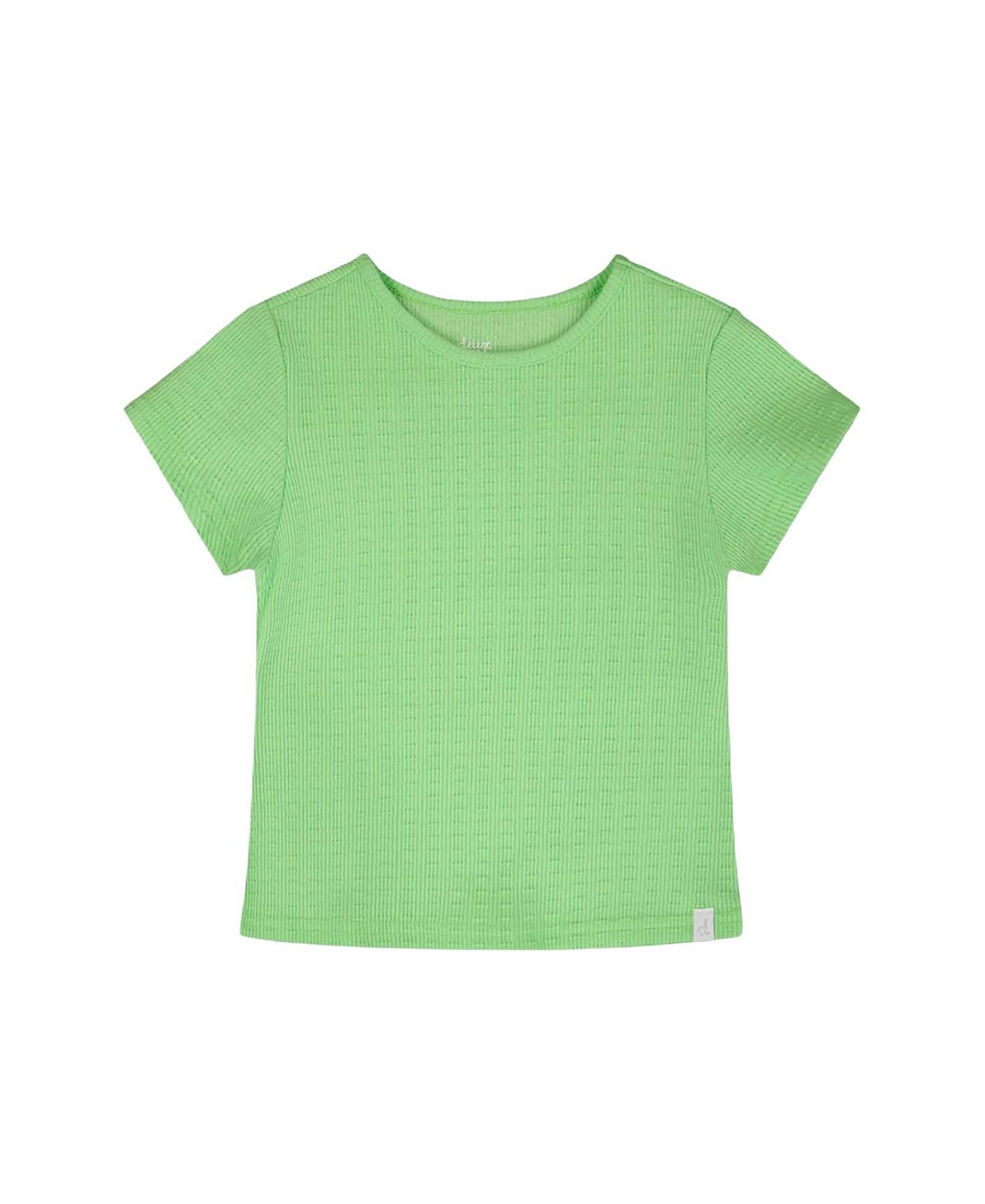 Deux par Deux Girls' Relaxed Straight Fit Crinkle Jersey Short Sleeve T-Shirt - Baby