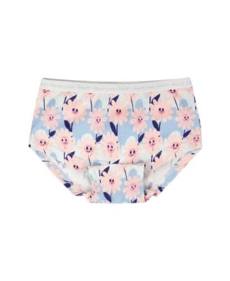 Girls' Organic Cotton Smiling Flower Boyshort Panty - Little Kid, Big Kid