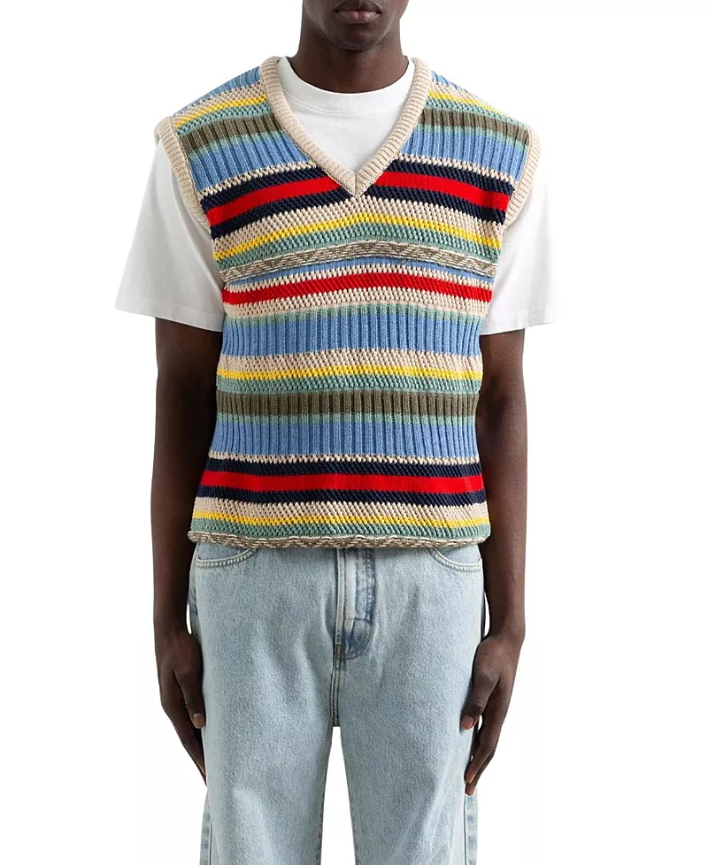 Edmmond Studios Multicolor Stripes Knitted Vest