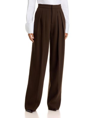 Wool Crepe Pleated Pants