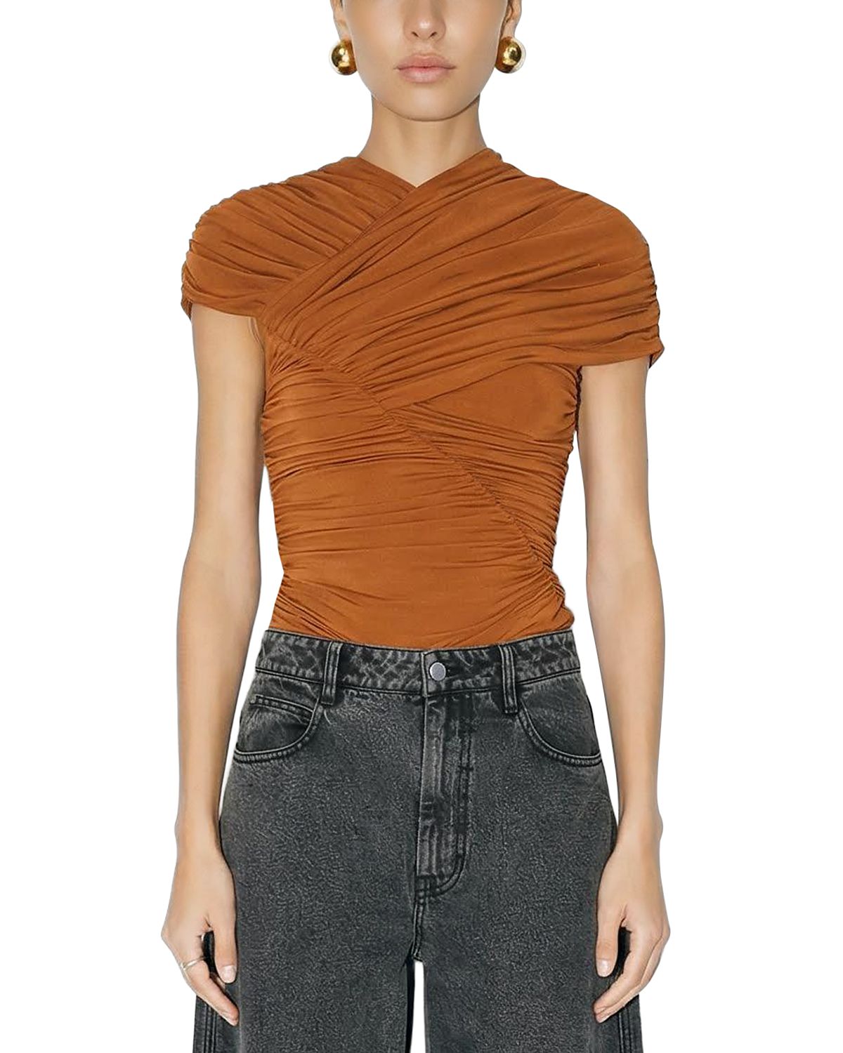 Ronny Kobo Montana Gathered Crossover Top