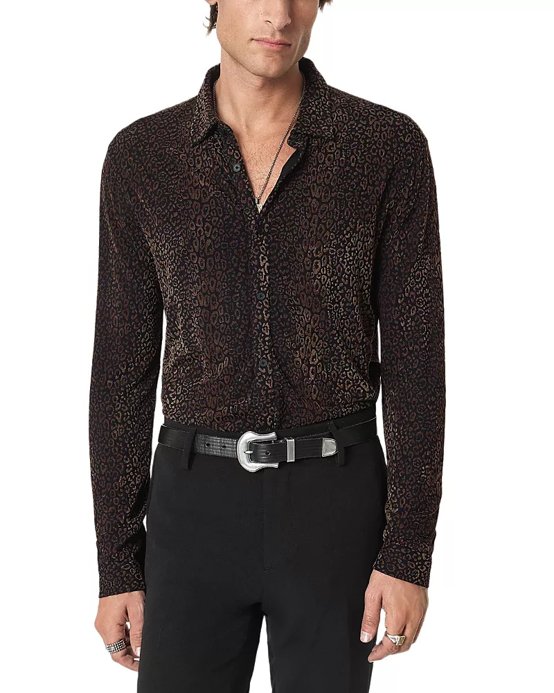 John Varvatos Finchley Leopard Print Shirt