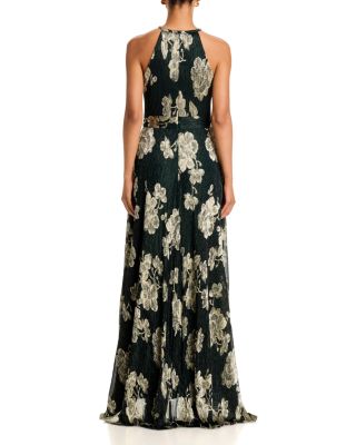 Metallic Halter Neck A Line Gown - Exclusive - thumbnail 4
