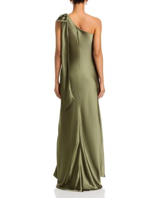 One Shoulder Satin Column Gown - Exclusive - thumbnail 4
