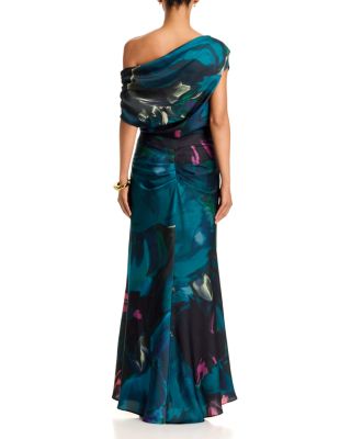 One Shoulder Satin Column Gown - Exclusive - thumbnail 5