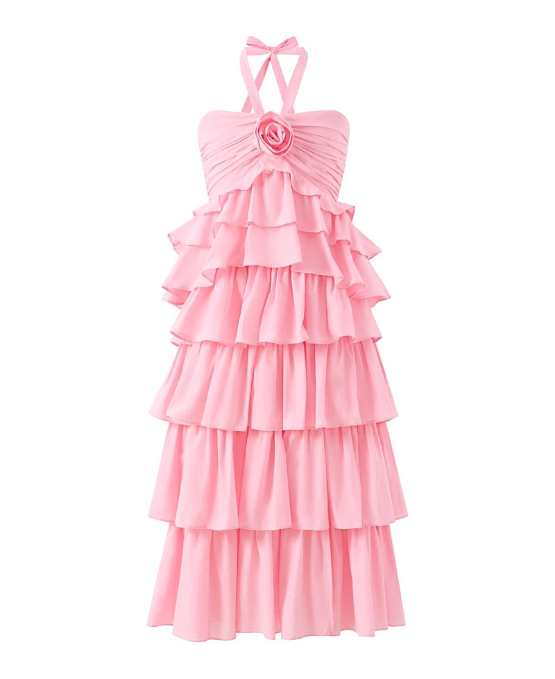Marlo Kids Girls' Ellie Cotton Frill Maxi Dress - Little Kid, Big Kid