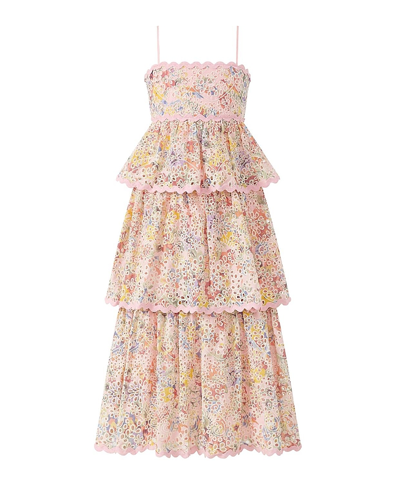 Marlo Kids Girls' Alanna Frill Embroidered Maxi Dress - Little Kid, Big Kid