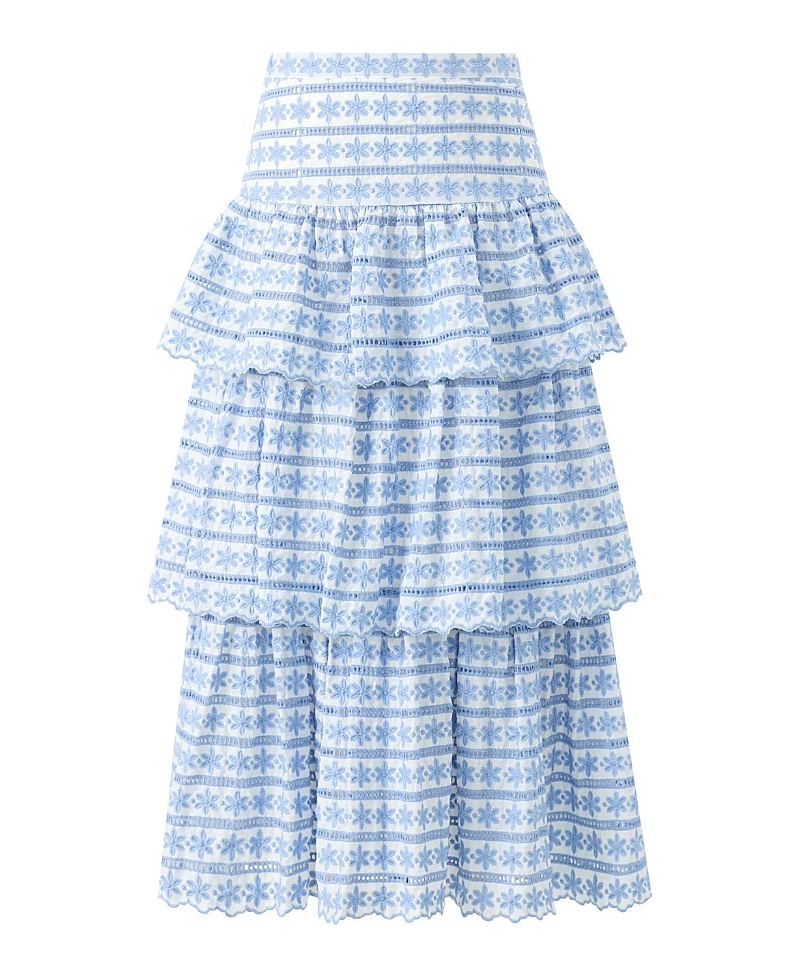 Marlo Kids Girls' Odessa Frill Embroidered Maxi Skirt - Little Kid, Big Kid
