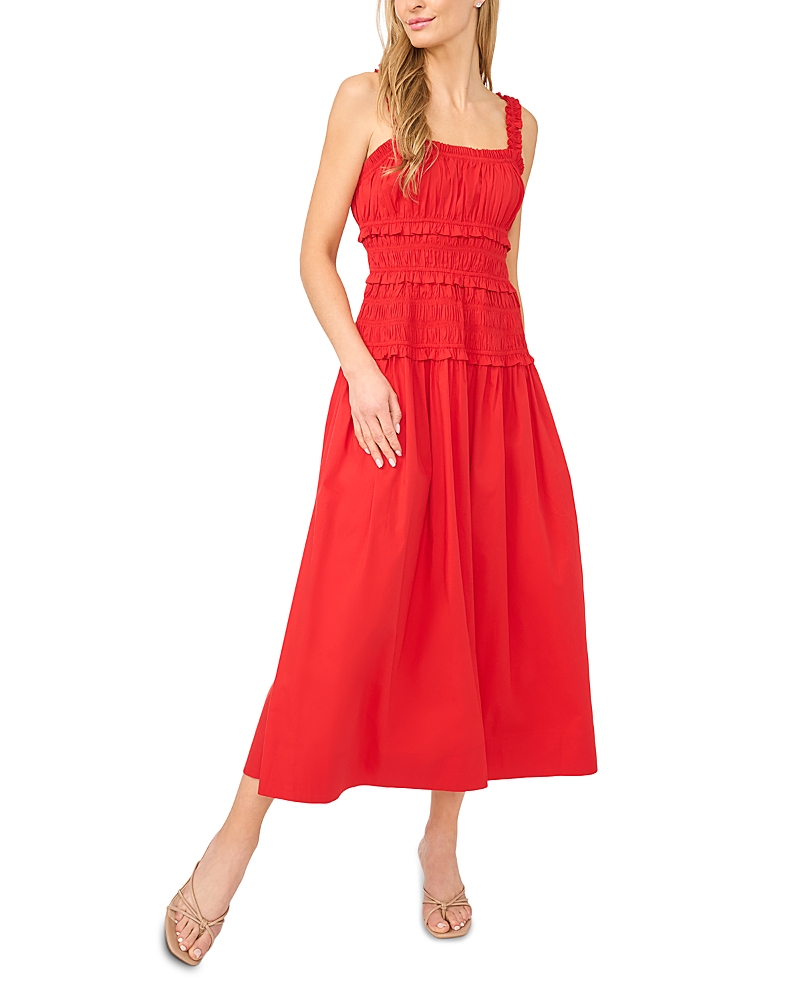 CeCe Strappy Smocked Midi Dress