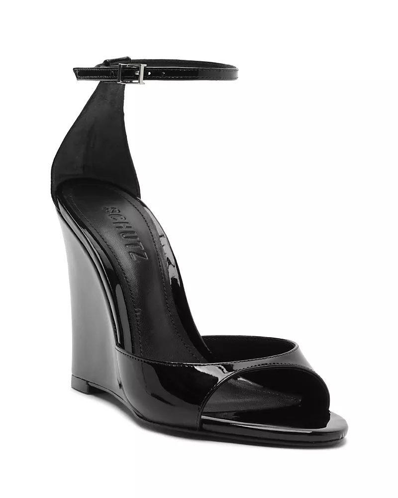 Schutz Women's Scarlett Patent Wedge Sandals