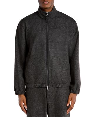 Elastic Hem Zip Cardigan Sweater