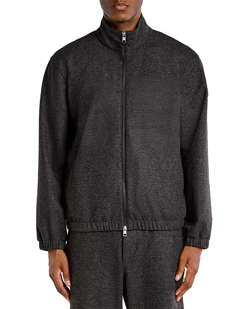 Moncler Elastic Hem Zip Cardigan Sweater
