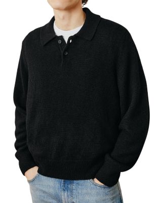 Brushed Alpaca Polo Sweater