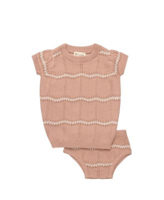 Ely's & Co. Girls' Looms Holland Collection Wave Knit 2 Piece Set - Baby, Little Kid