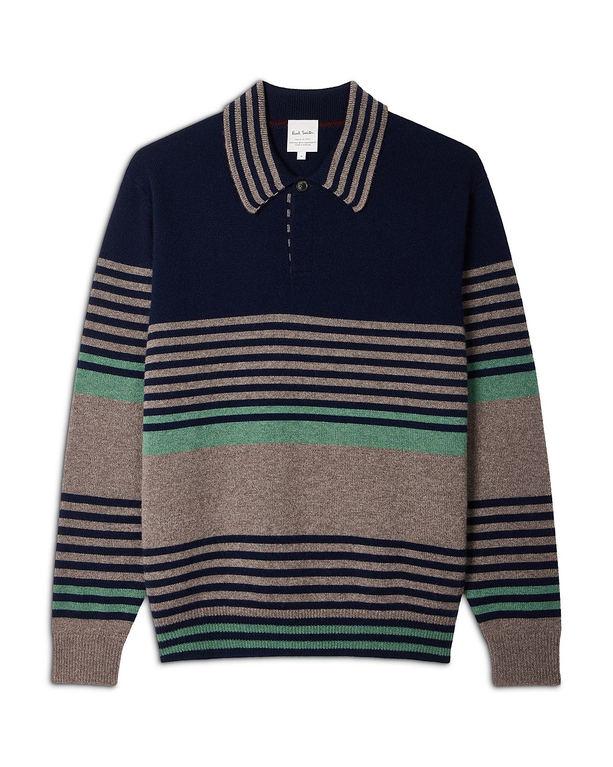 Paul Smith Cashmere Stripe Polo Sweater