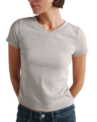 Shrunken V Neck Tee