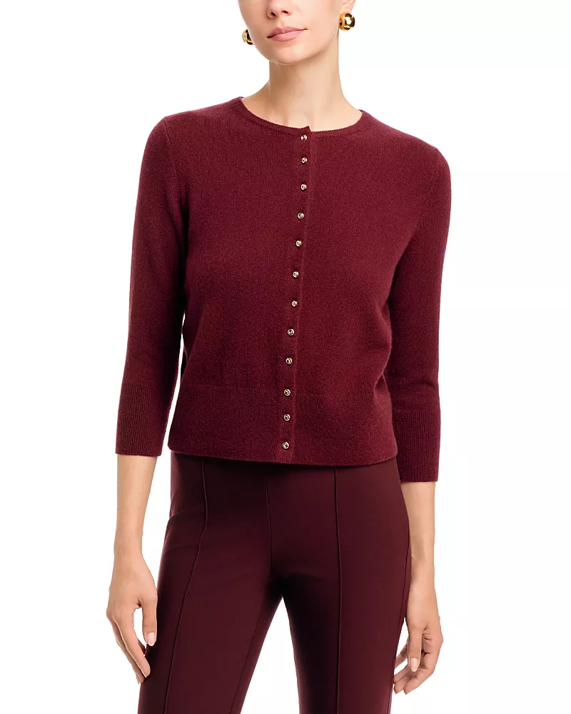Vince Wool Cashmere Blend Crewneck Cardigan