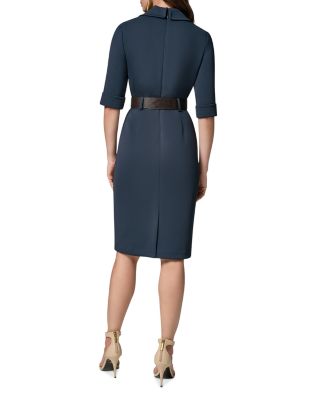 Belted Notched Lapel Dress - thumbnail 2