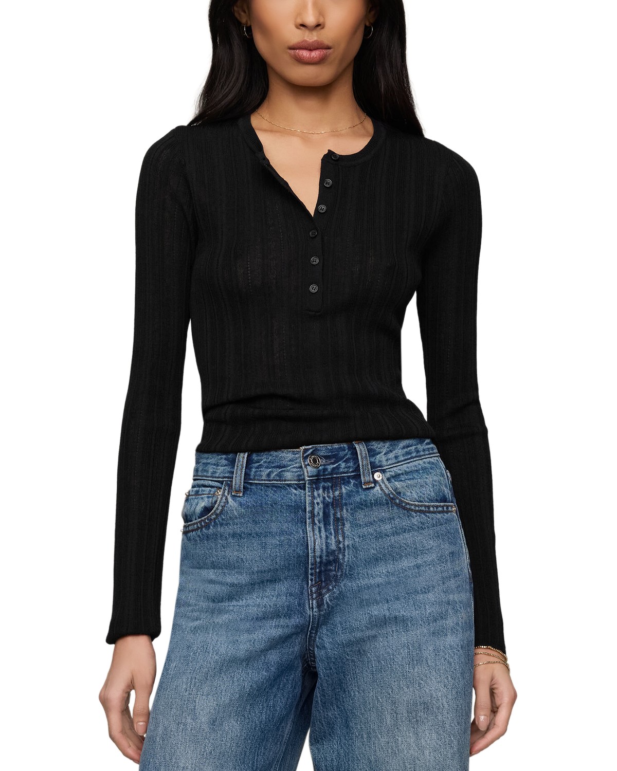 Rowena Fine Knit Henley Sweater