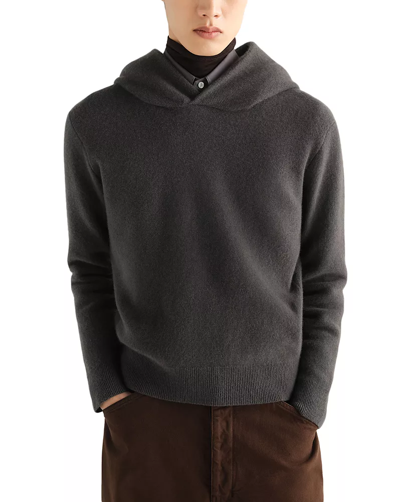 Lemaire Hooded Cashmere Blend Sweater