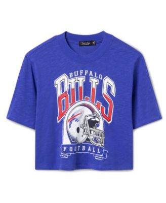  Women's NFL Buffalo Bills Helmet Mock Neck Crop Tee