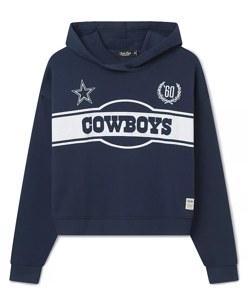 Junk Food Clothing Women's Dallas Cowboys Oversized Crop Hoodie