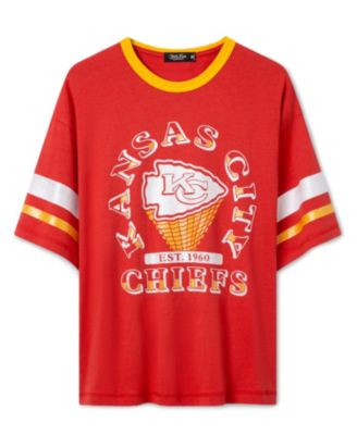  Women's NFL Kansas City Chiefs Glitter Boxy Ringer
