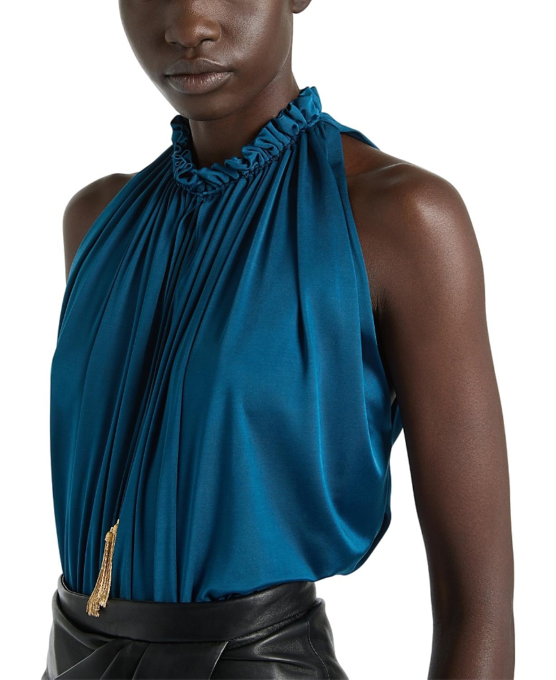 Balmain Pleated Flowing Jersey Top
