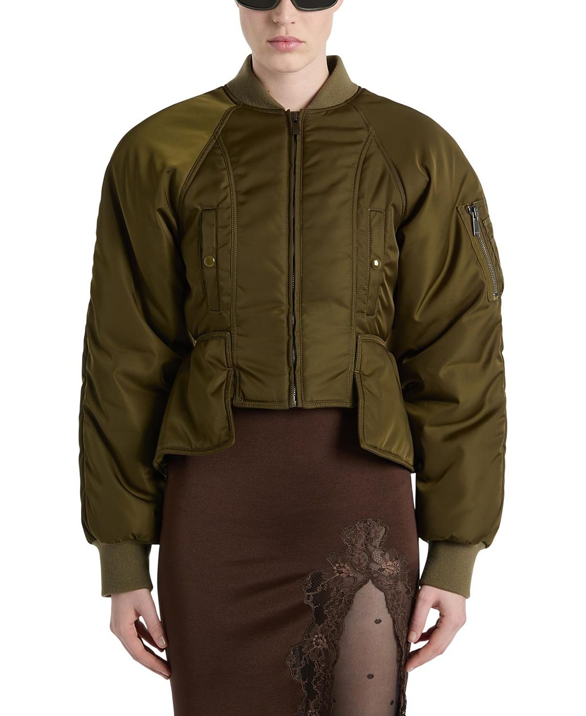 Balmain Nylon Peplum Jacket