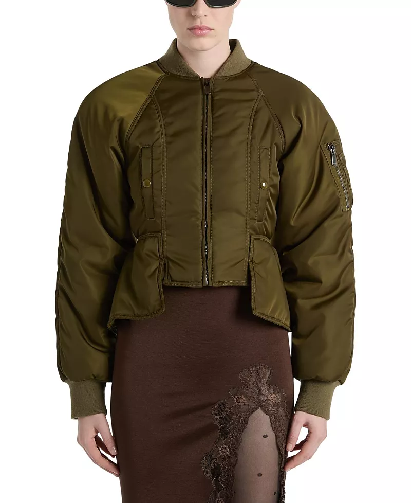 Balmain Nylon Peplum Jacket