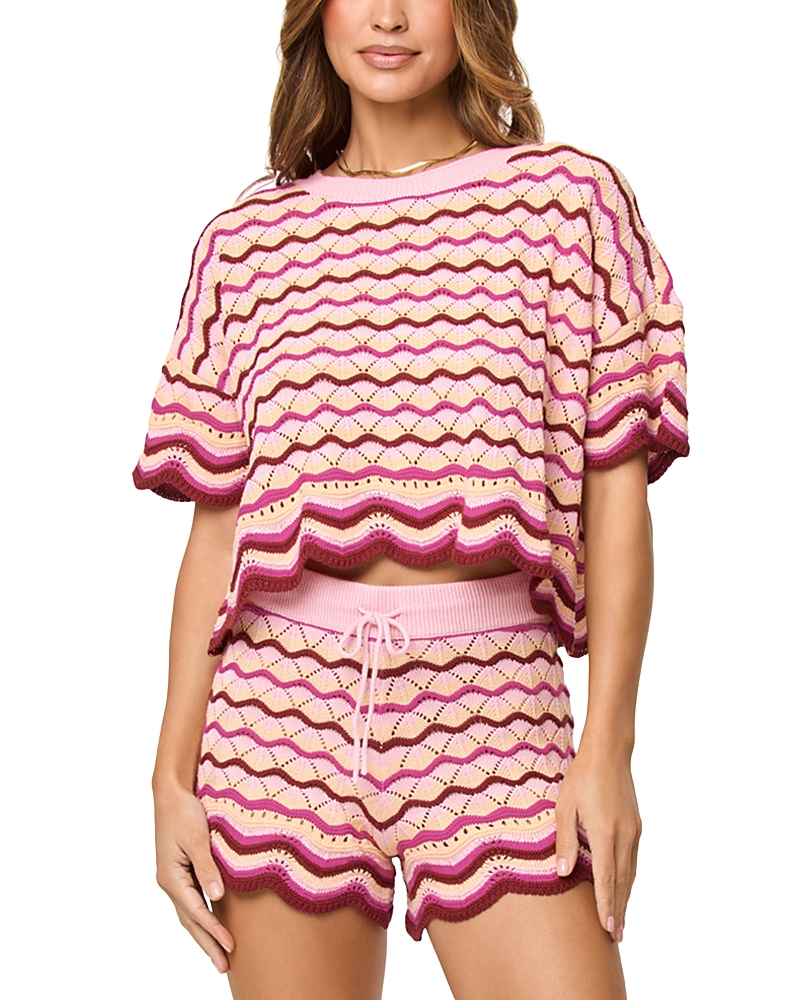 Lspace L*Space Sunchaser Scalloped Cover Up Crop Top