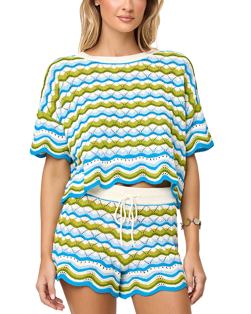 Lspace L*Space Sunchaser Scalloped Cover Up Crop Top