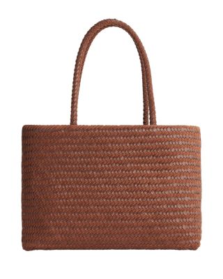 Suede Leather Handwoven Tote 