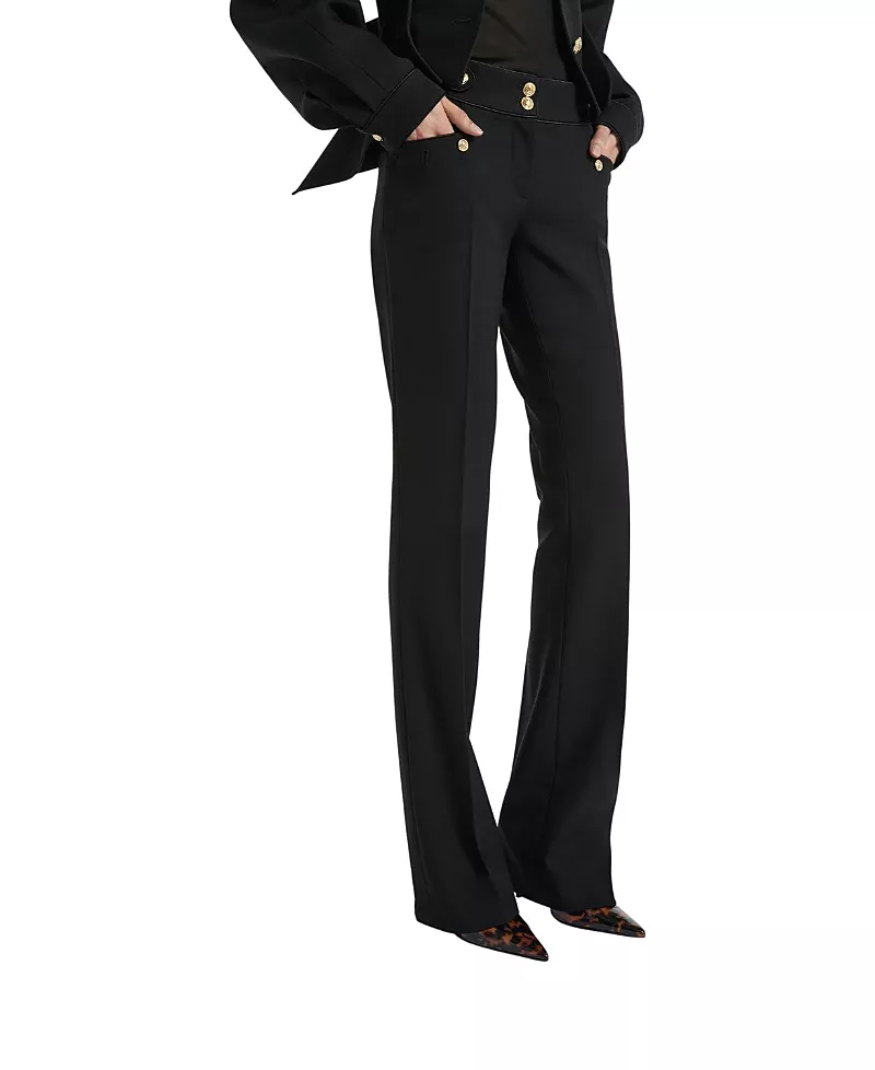 Balmain Pleated Wool Gabardine Trousers