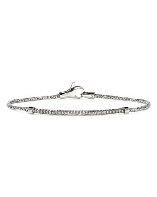 Sterling Silver JH Essentials Diamond Pav&eacute; Bar Chain Link Bracelet, 0.24 tcw